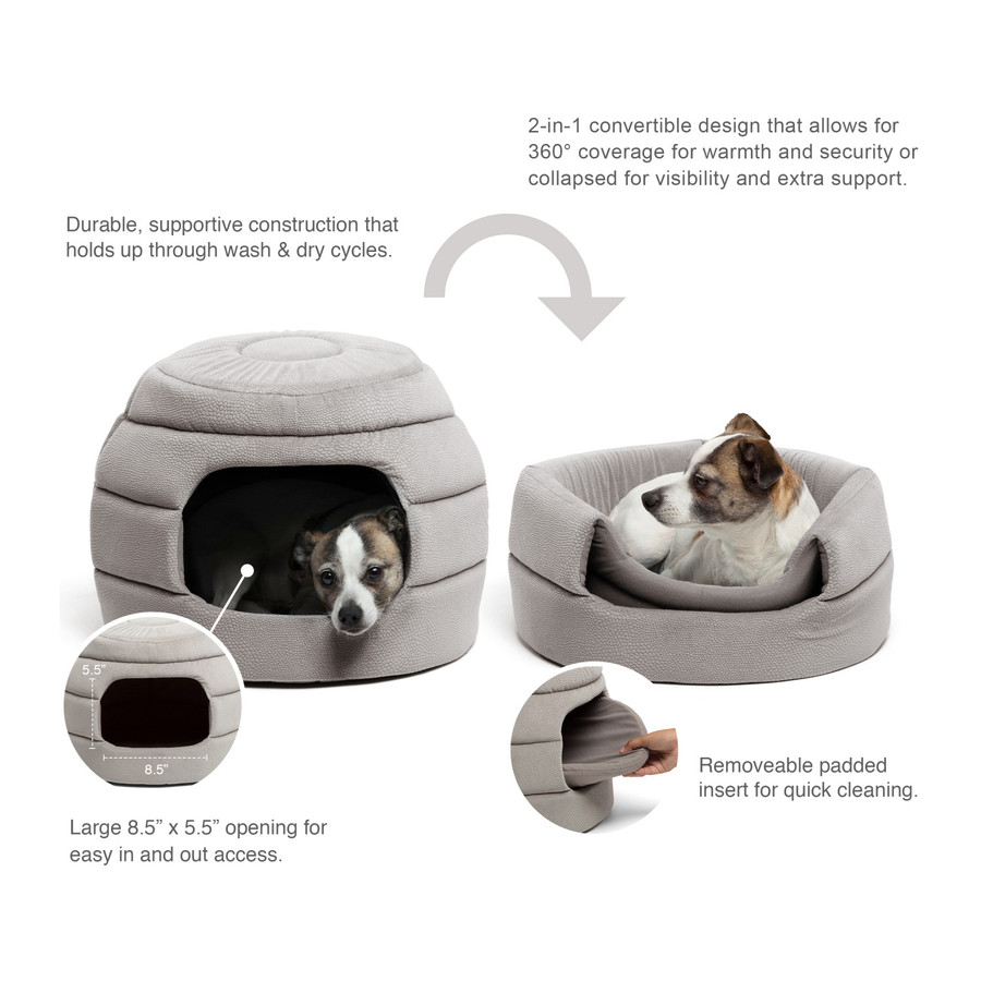 2-in-1 Honeycomb Ilan Hut Cuddler Cat And Dog Bed Regular