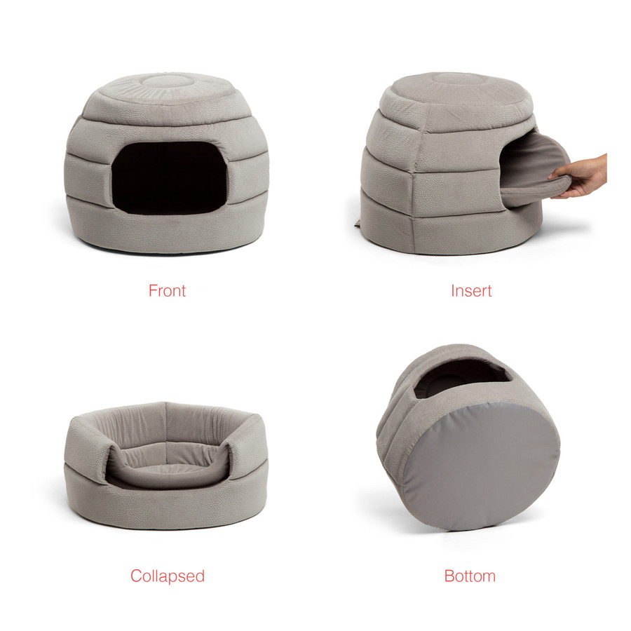 2-in-1 Honeycomb Ilan Hut Cuddler Cat And Dog Bed Regular