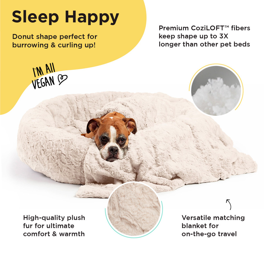 2 Piece Bundle: Donut Lux Bed Throw Blanket Cat & Dog Bundle Set 36x36