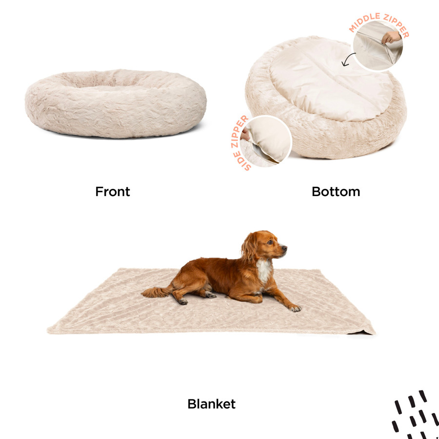 2 Piece Bundle: Donut Lux Bed Throw Blanket Cat & Dog Bundle Set 36x36