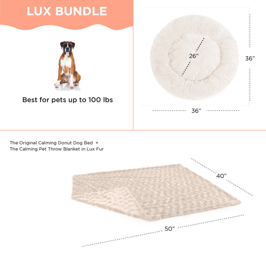 2 Piece Bundle: Donut Lux Bed Throw Blanket Cat & Dog Bundle Set 36x36
