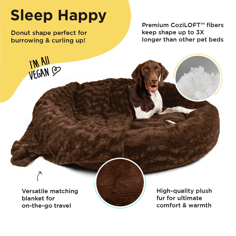 2 Piece Bundle: Donut Lux Bed Throw Blanket Cat & Dog Bundle Set 45x45