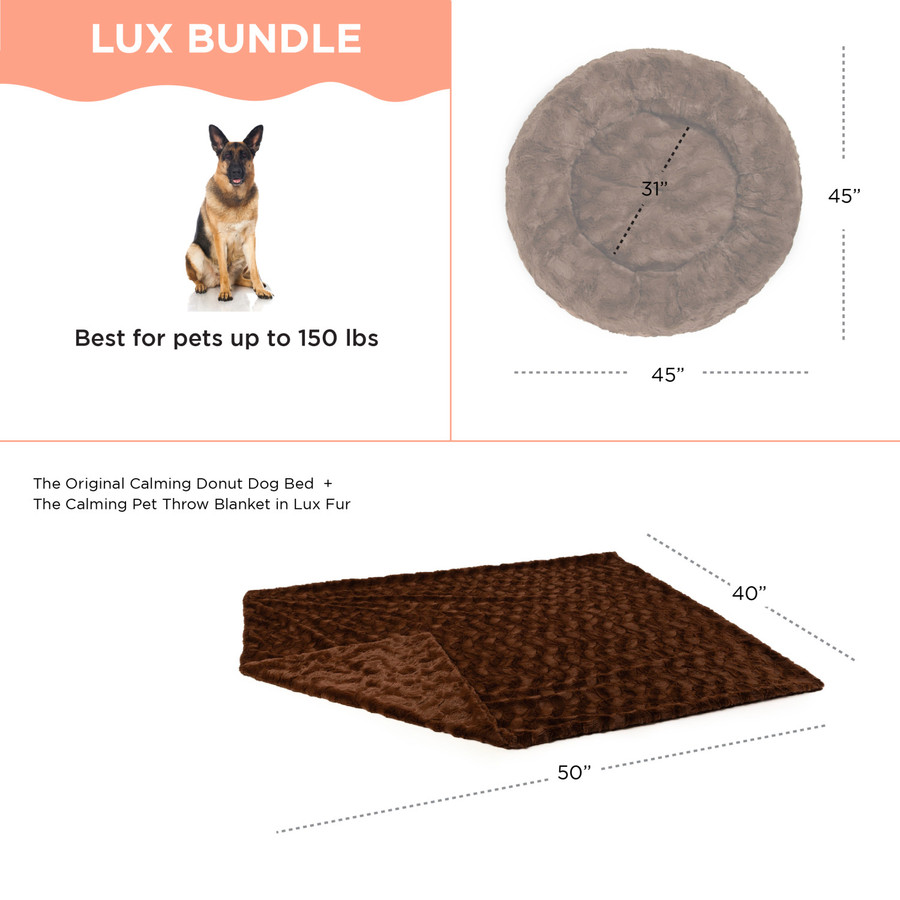 2 Piece Bundle: Donut Lux Bed Throw Blanket Cat & Dog Bundle Set 45x45