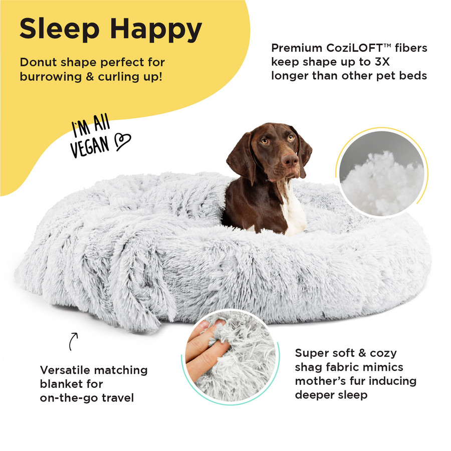 2 Piece Bundle: Donut Shag Bed Throw Blanket Cat & Dog Bundle Set 45x45