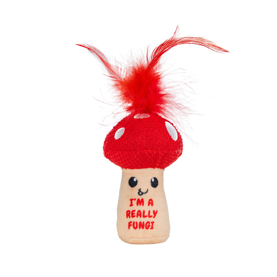 A Really Fungi Mushroom Kicker Catnip Toy and Dental Toy for Cats