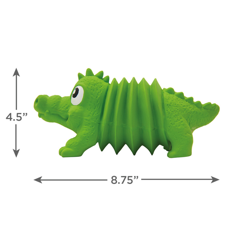 Accordionz Alligator Latex Rubber Dog Toy