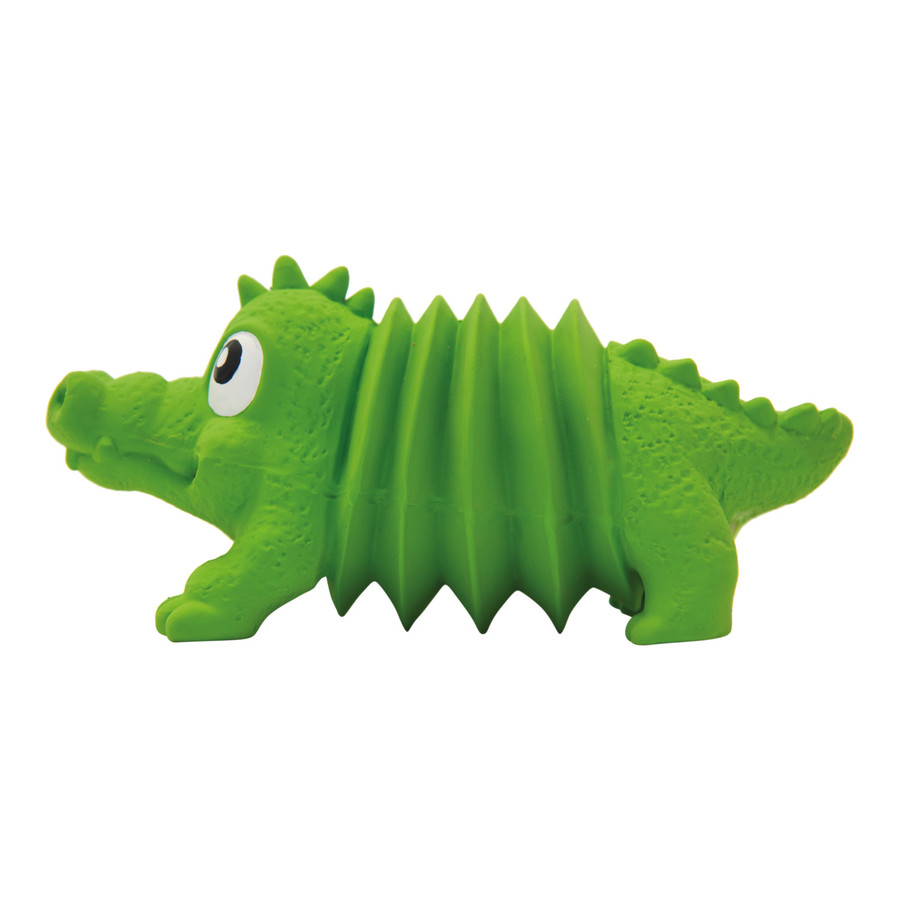 Accordionz Alligator Latex Rubber Dog Toy