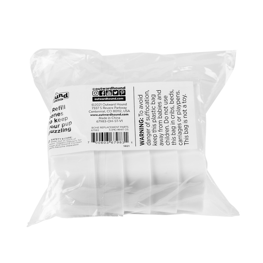Bone Replacement Parts For Dog Puzzles 5 Pack White