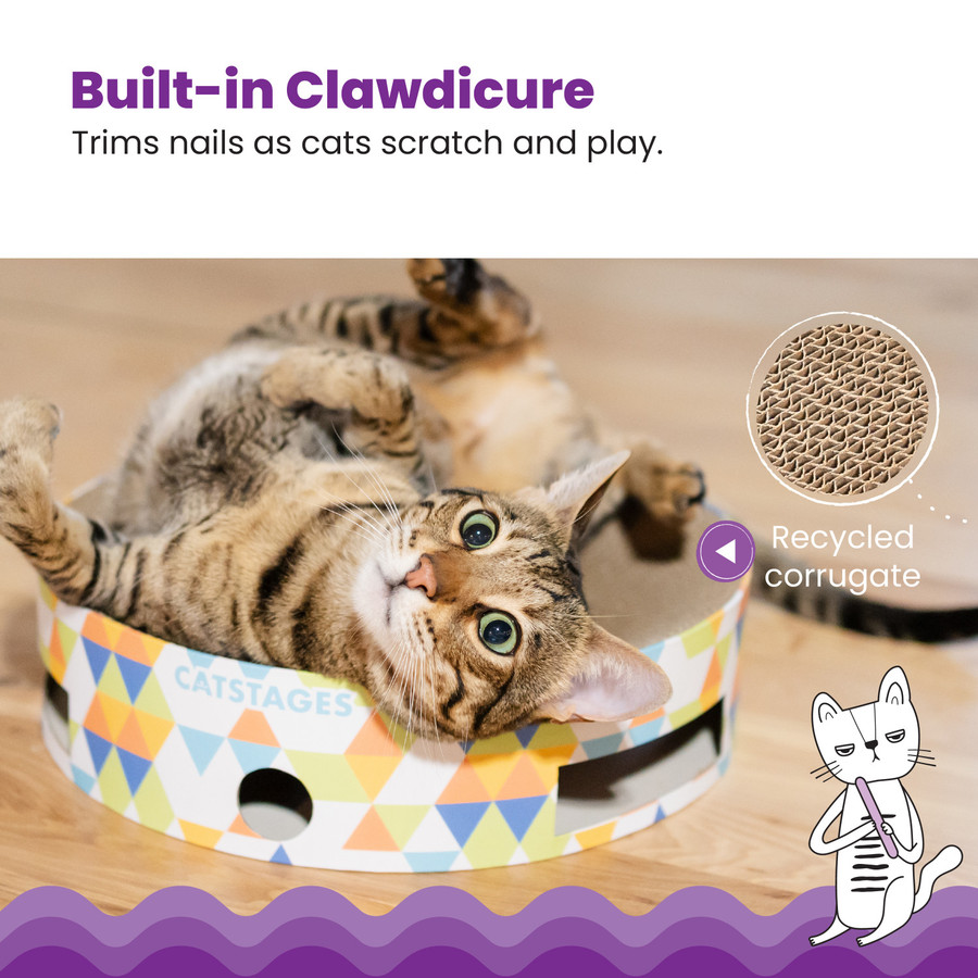 Bowl Track Scratcher Cat Ball Track Multi
