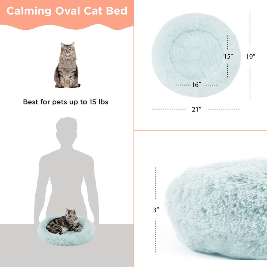 Calming Oval Cat Bed Pad 21X19