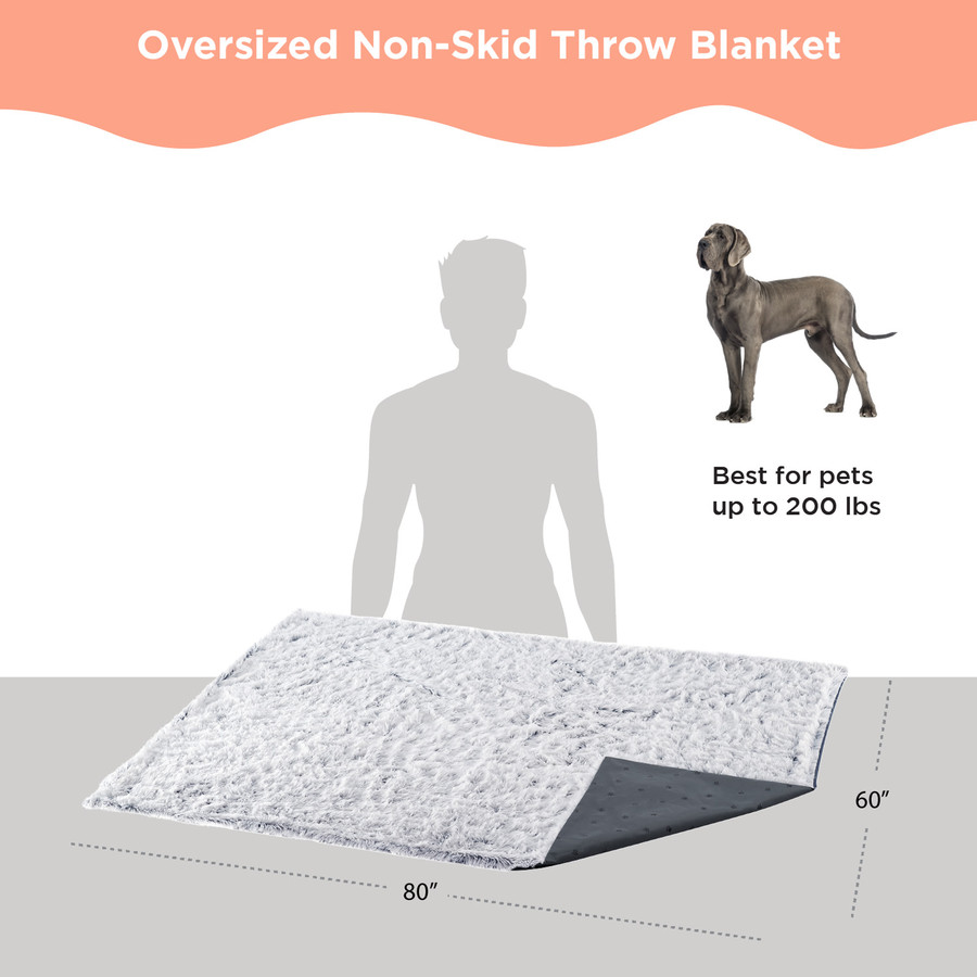 Calming Shag Oversized Dog Blanket For Large Dogs Frost 60X80