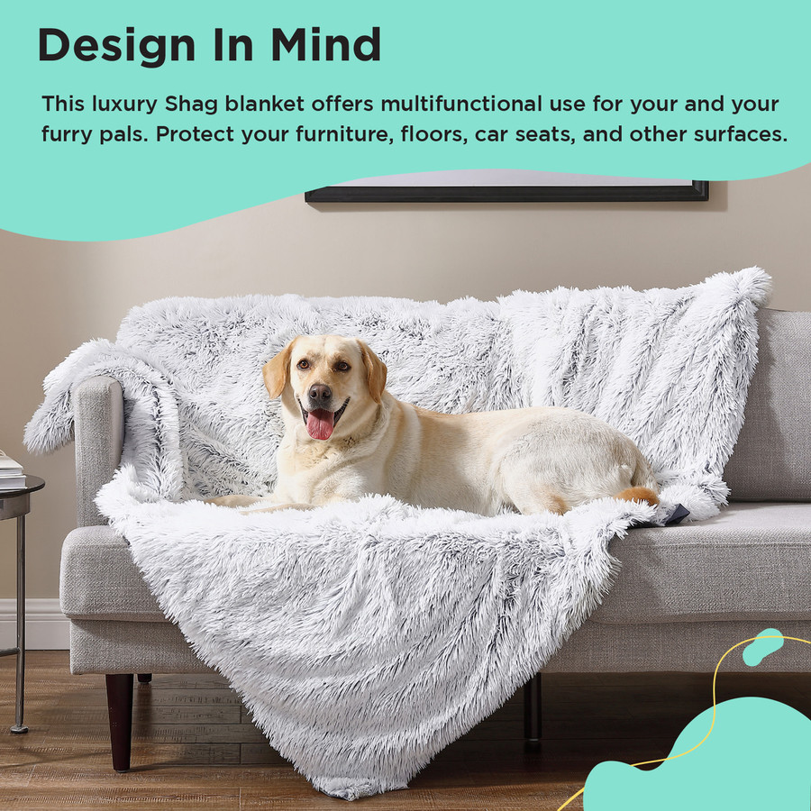 Calming Shag Oversized Dog Blanket For Large Dogs Frost 60X80