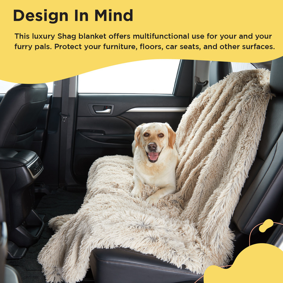Calming Shag Oversized Dog Blanket For Large Dogs Taupe 60X80