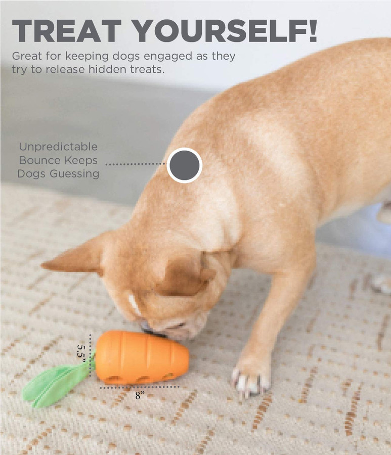 Carrot Stuffer Treat-Dispensing Interactive Dog Toy Orange