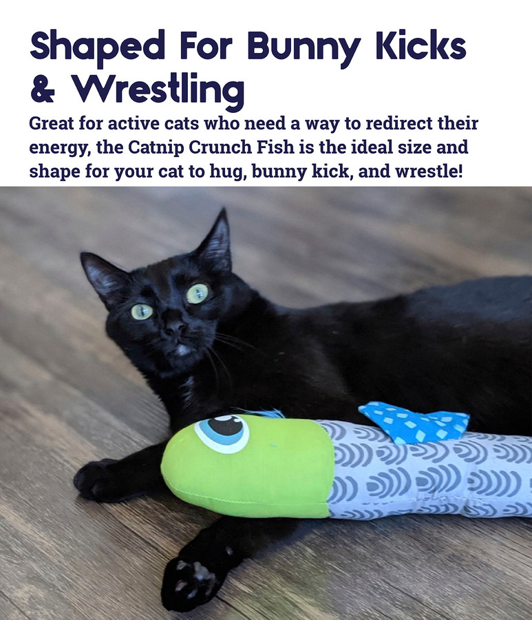 Catnip Crunch Fish Cat Toy Grey
