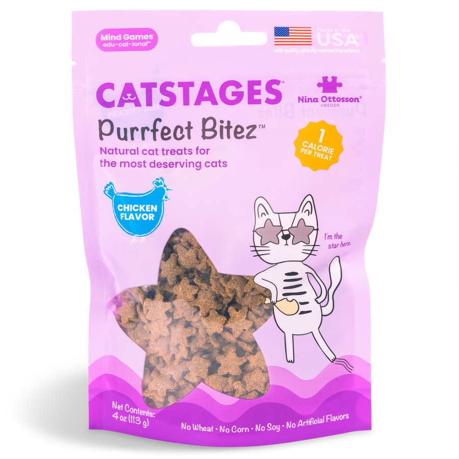Catstages by Nina Ottosson Purrfect Bitez Natural Crunchy Cat Treats Chicken 4oz