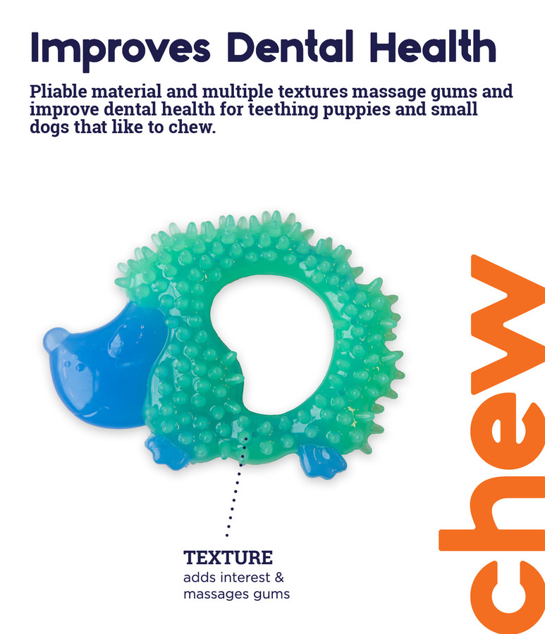 Cutie Chewies Hedgehog Dog Chew Toy Blue