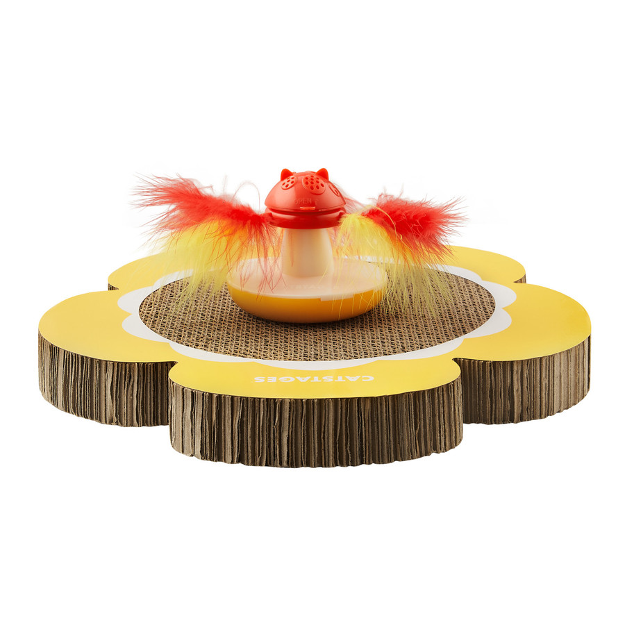 Daisy Scratch and Spinning Catnip Toy Bundle Cat Scratcher and Topper Mlt