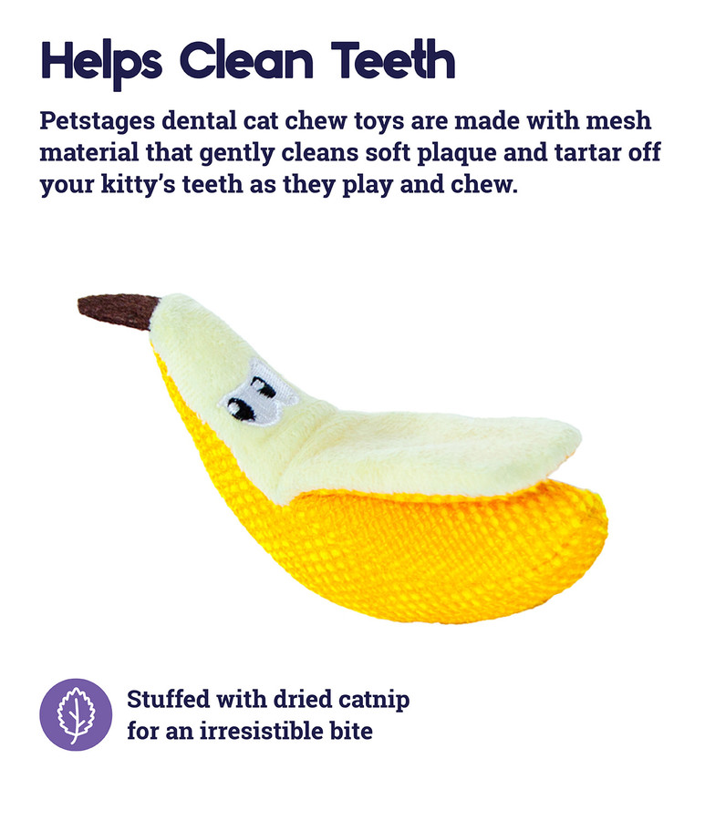 Dental Banana Cat Chew Toy Yellow