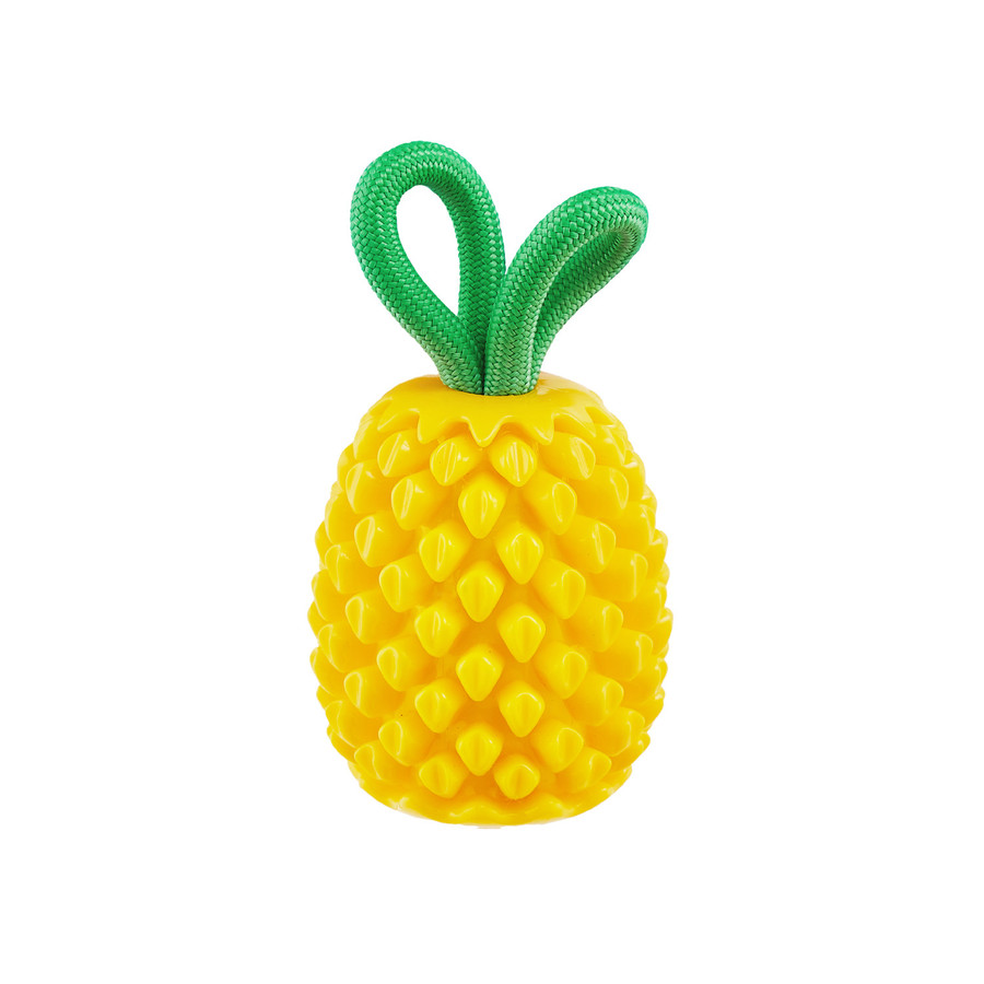 Dental Pineapple Dental Chew Toy and Interactive Treat Stuffer Yellow