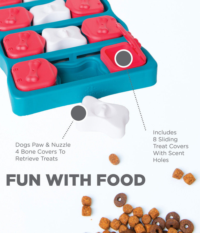 Dog Brick Interactive Treat Puzzle Dog Toy Blue