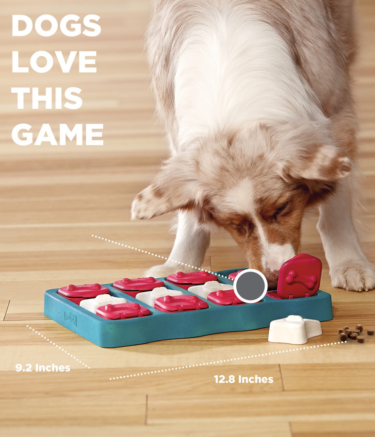 Dog Brick Interactive Treat Puzzle Dog Toy Blue