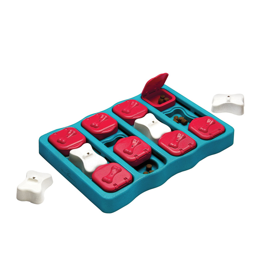 Dog Brick Interactive Treat Puzzle Dog Toy Blue
