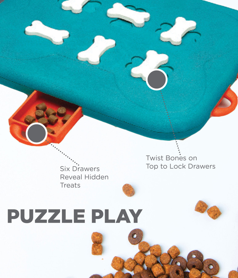 Dog Casino Interactive Treat Puzzle Dog Toy Turquoise