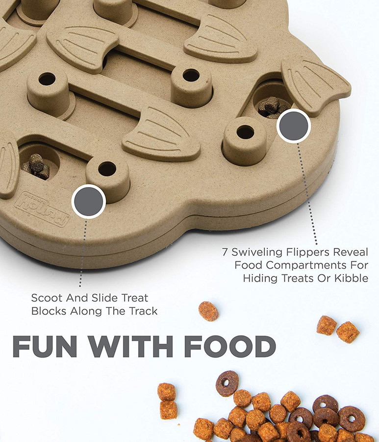 Dog Hide N' Slide Interactive Treat Puzzle Dog Toy Tan