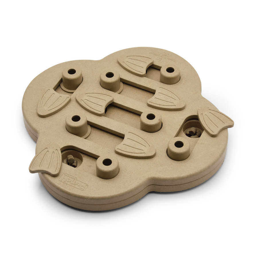 Dog Hide N' Slide Interactive Treat Puzzle Dog Toy Tan