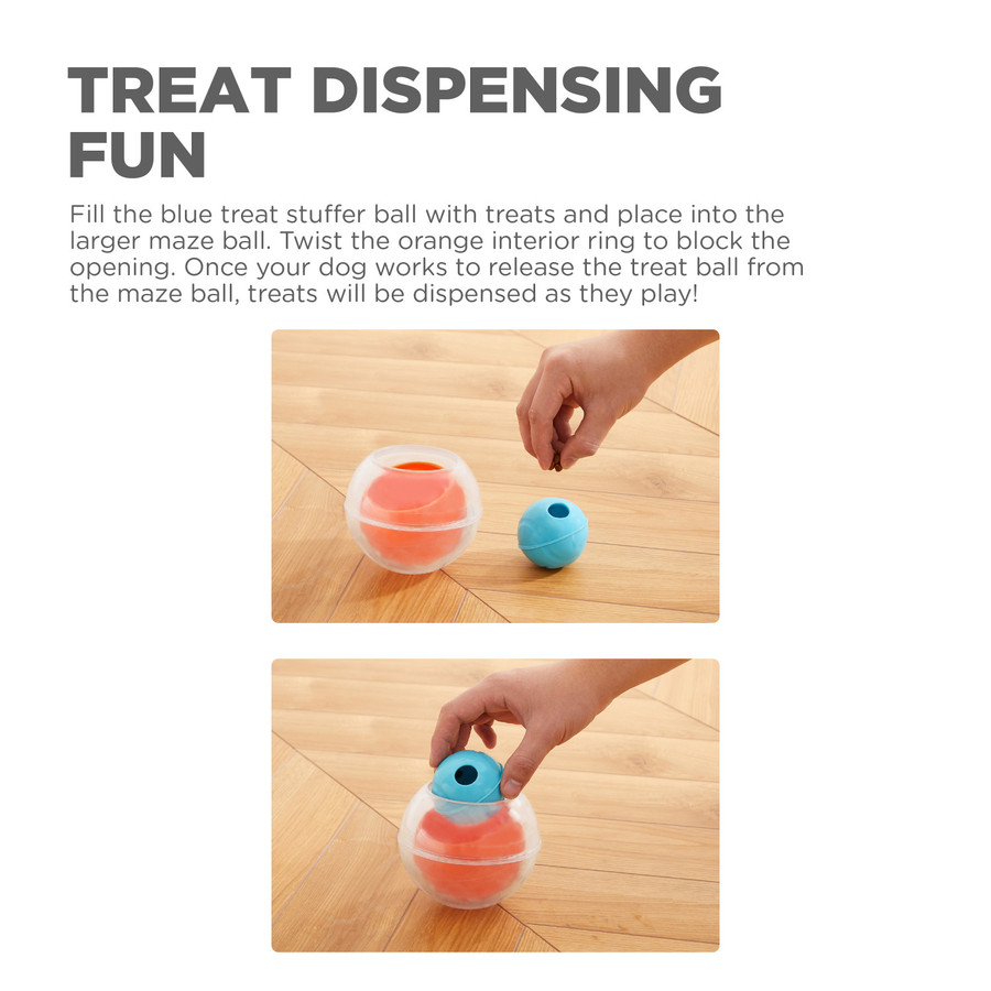 Dog Rumble Puzzle Interactive Dog Ball Puzzle Orange
