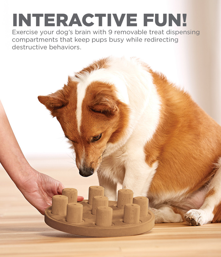 Dog Smart Composite Interactive Treat Puzzle Dog Toy Tan