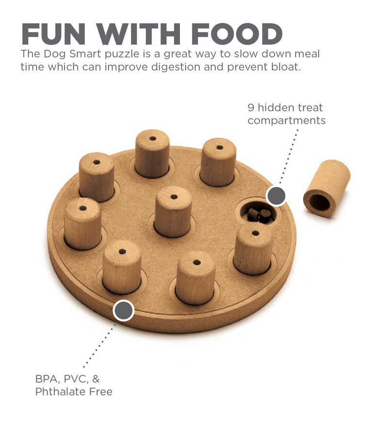 Dog Smart Composite Interactive Treat Puzzle Dog Toy Tan