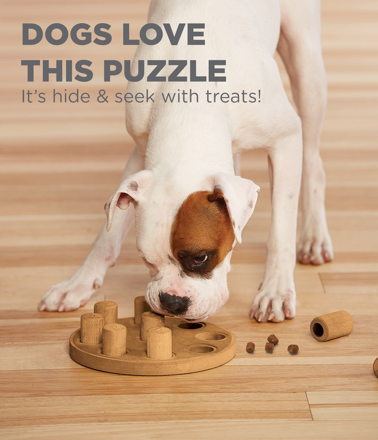 Dog Smart Composite Interactive Treat Puzzle Dog Toy Tan