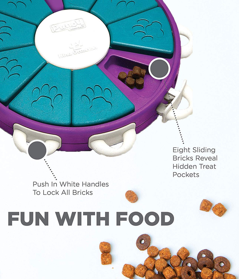 Dog Twister Interactive Treat Puzzle Dog Toy Purple