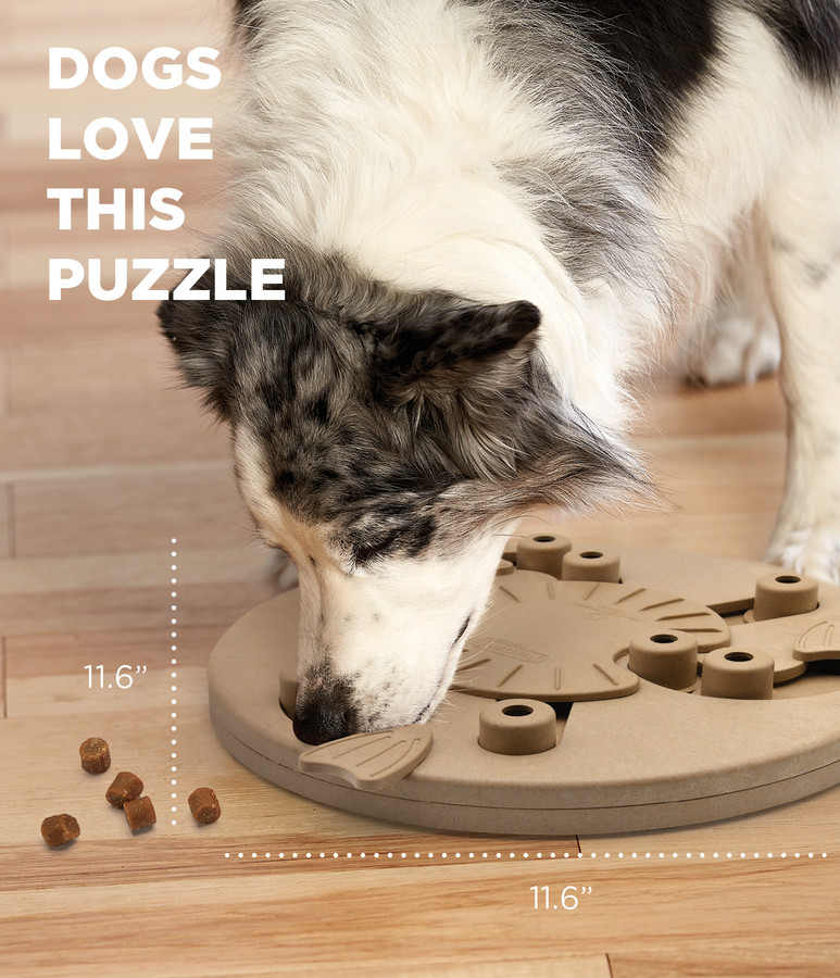 Dog Worker Interactive Treat Puzzle Dog Toy Tan