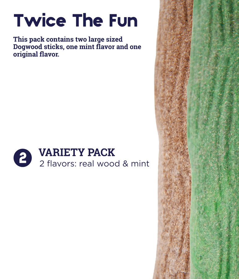 Dogwood Wood Alternative Dog Chew Toy Original & Fresh Breath 2-pack Multi Large