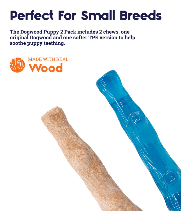 Dogwood Wood Alternative Dog Chew Toy Puppy 2-pack Multi Small