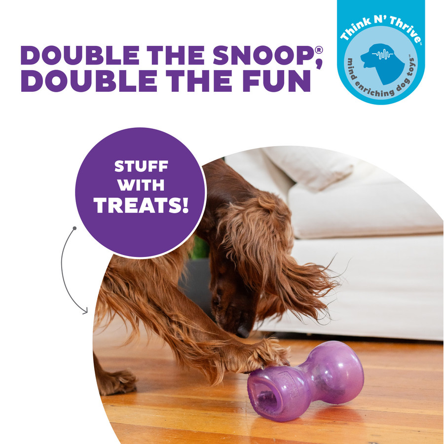 Double Snoop Interactive Treat Stuffer Dog Toy Purple