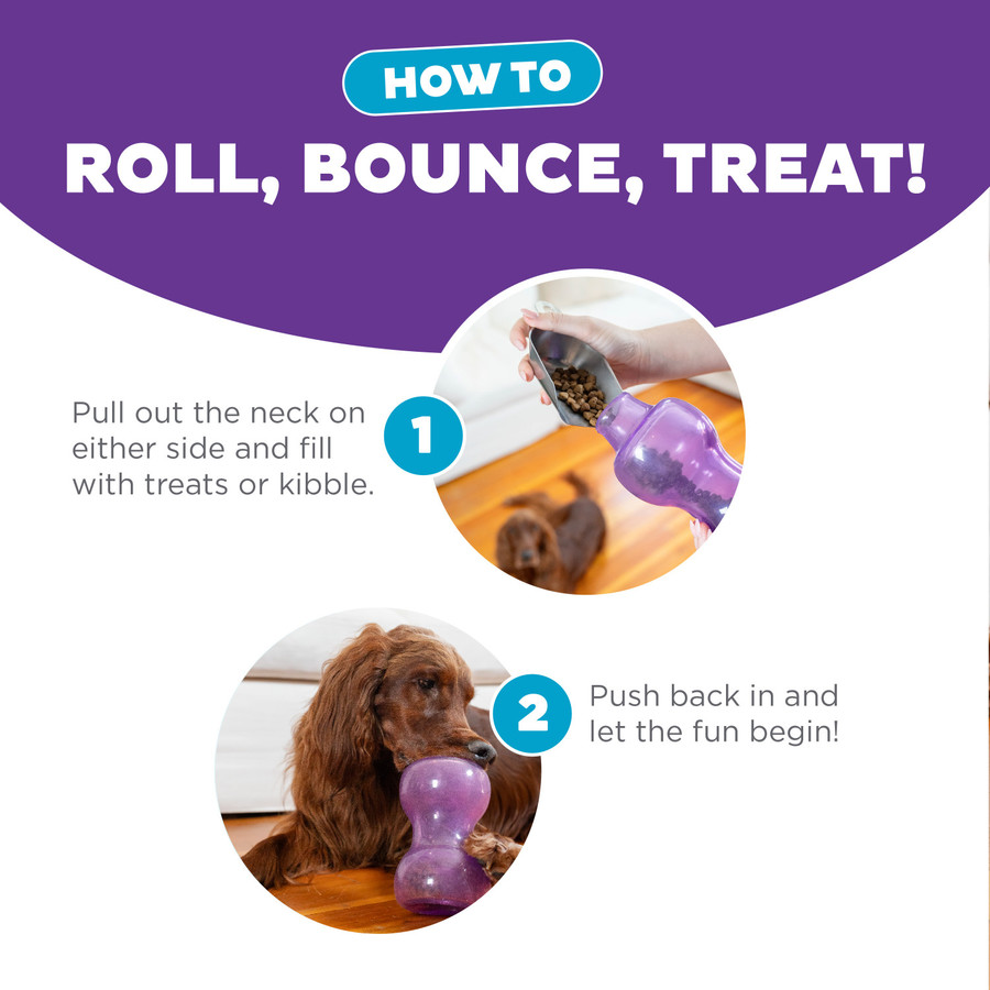 Double Snoop Interactive Treat Stuffer Dog Toy Purple