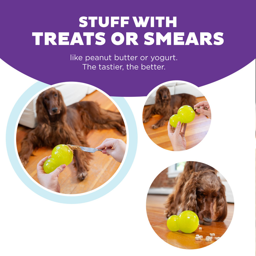 Double-Tuff Interactive Treat Stuffer Durable Dog Chew Toy Large