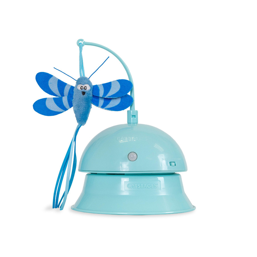 Electronic Flutter Dome Cat Toy and Cat Ball Track Topper Blue