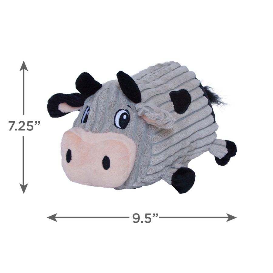 Fattiez Cow Plush Dog Toy Grey Medium