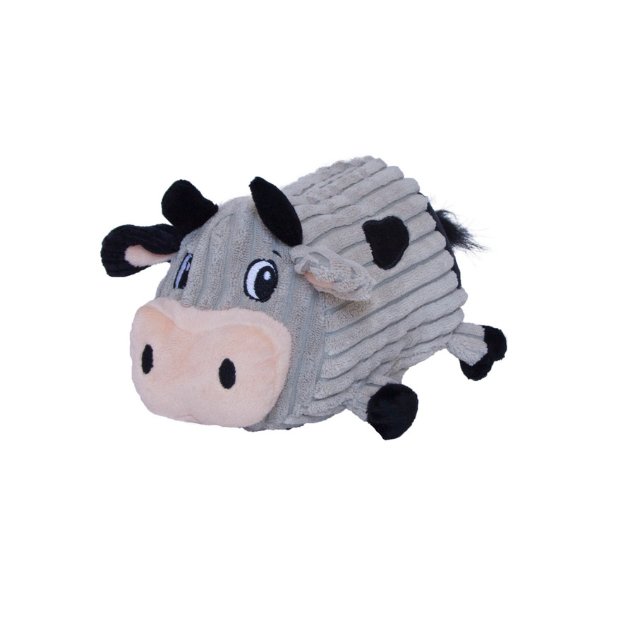 Fattiez Cow Plush Dog Toy Grey Medium