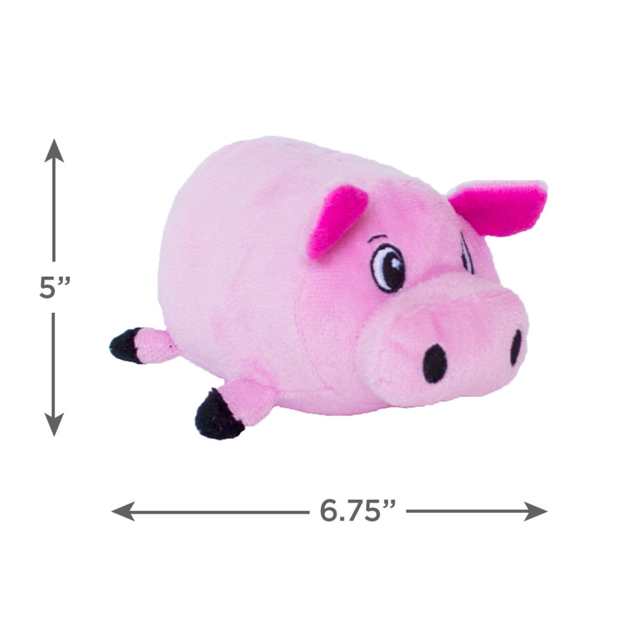 Fattiez Pig Plush Dog Toy Pink Small