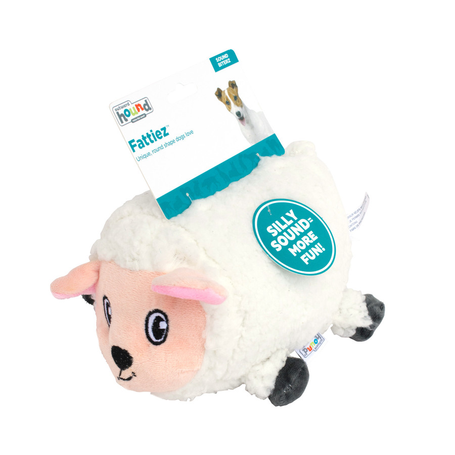 Fattiez Sheep Plush Dog Toy White Medium