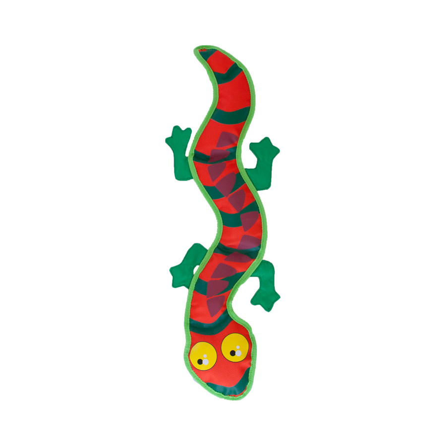 Fire Biterz Gecko Plush Interactive Dog Toy Orange Large