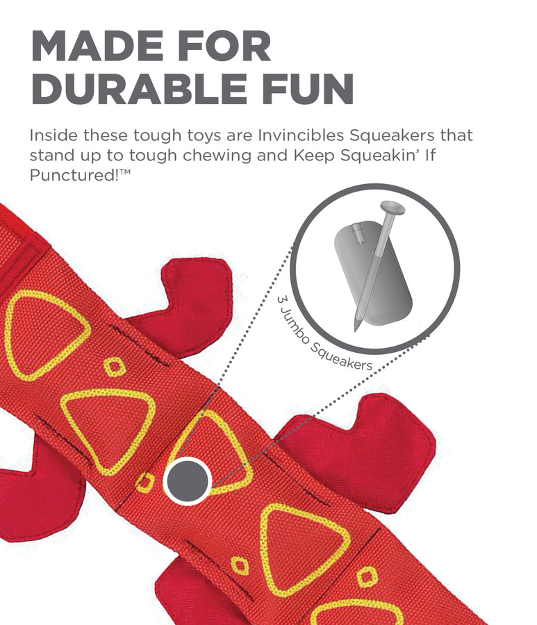 Fire Biterz Lizard Fire Hose Interactive Dog Toy Large