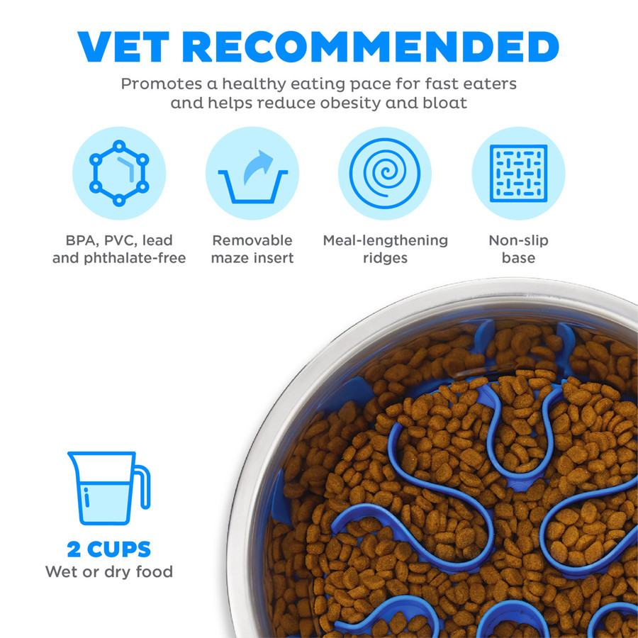 Fun Feeder Stainless Steel Slow Feeder Dog Bowl