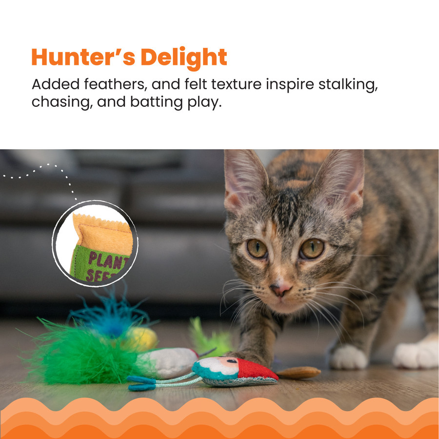 Garden Fur-ends Cat Toys - 6 Pack Multi